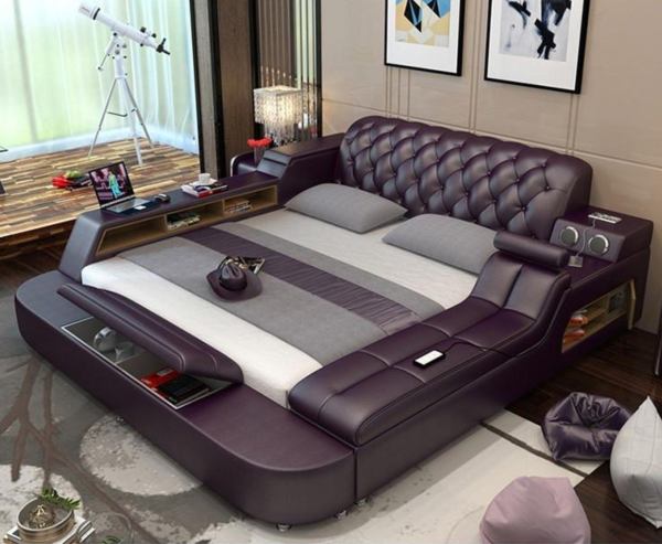 Astonishing Leather Bed Frame With Speaker