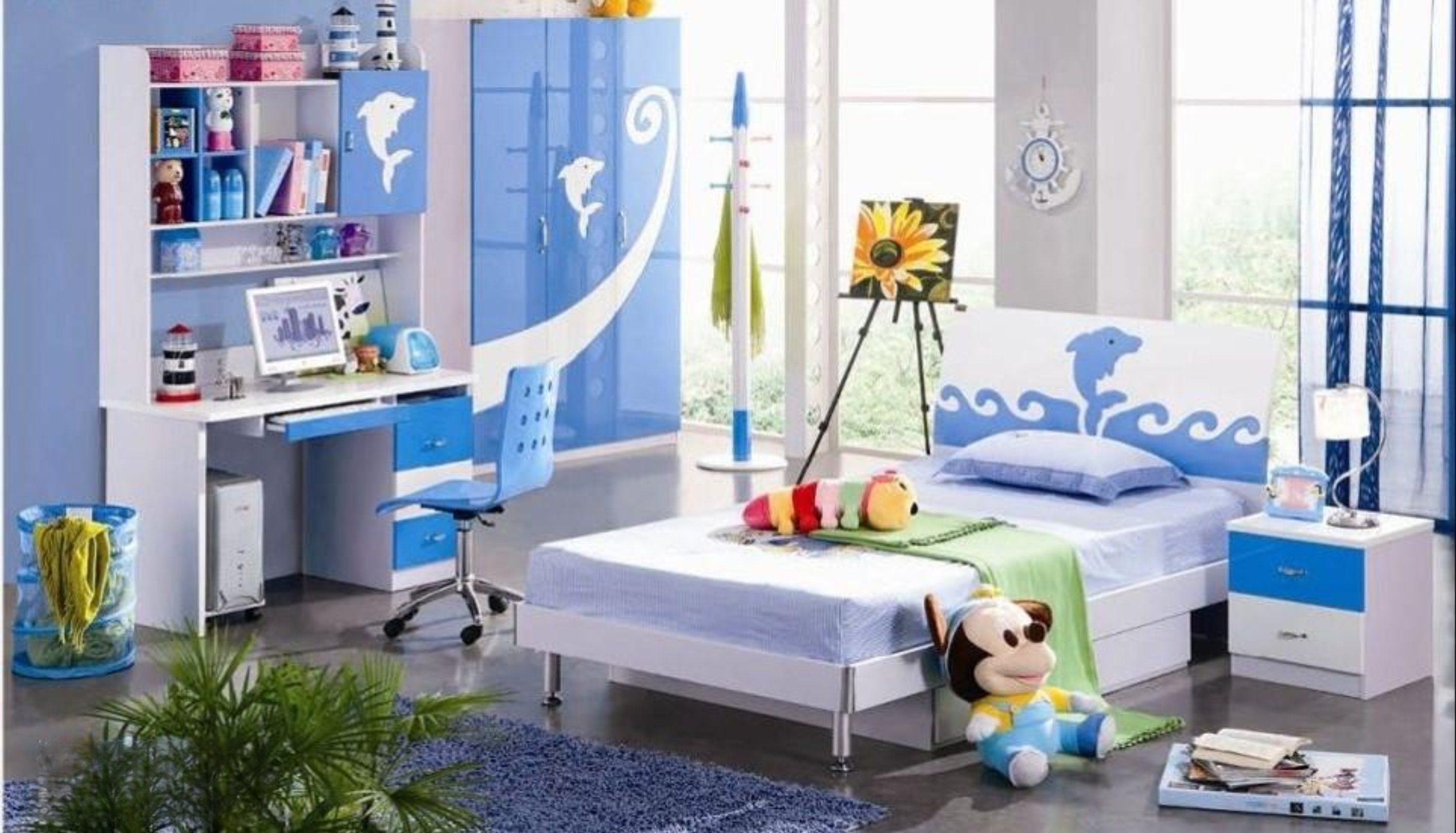 Contemporary Kids Room Full Bed Furniture set - Online Furniture Store ...