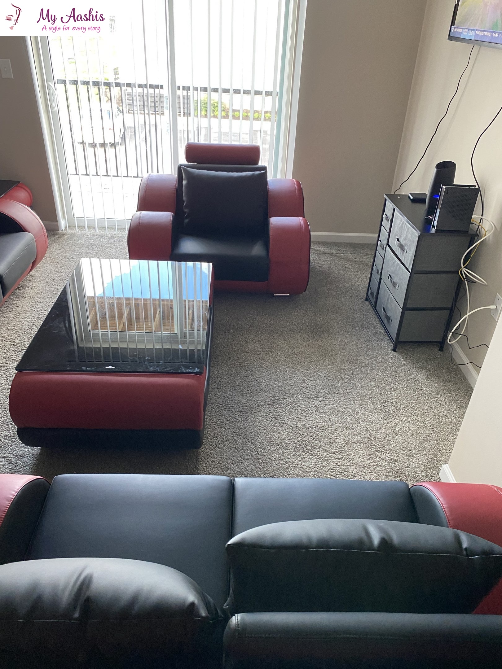 Spurious Italian Leather 3-2-1 Seater Sofa Set With Recliner / My Aashis