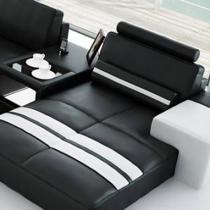 Sectional Sofa Chaise With Leather Upholstery / My Aashis