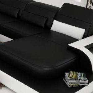 Compact Size LED Leather Sofa For 4 People / My Aashis