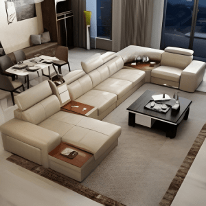 Modern Design Leather Sectional Sofa / My Aashis