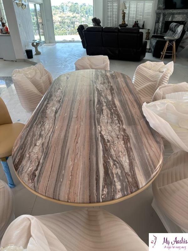 Luxury Marble Dining Table For Dinning Room / My Aashis