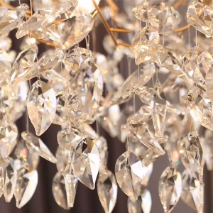 Gorgeous Golden Crystal Hanging Chandelier Lamp / My Aashis