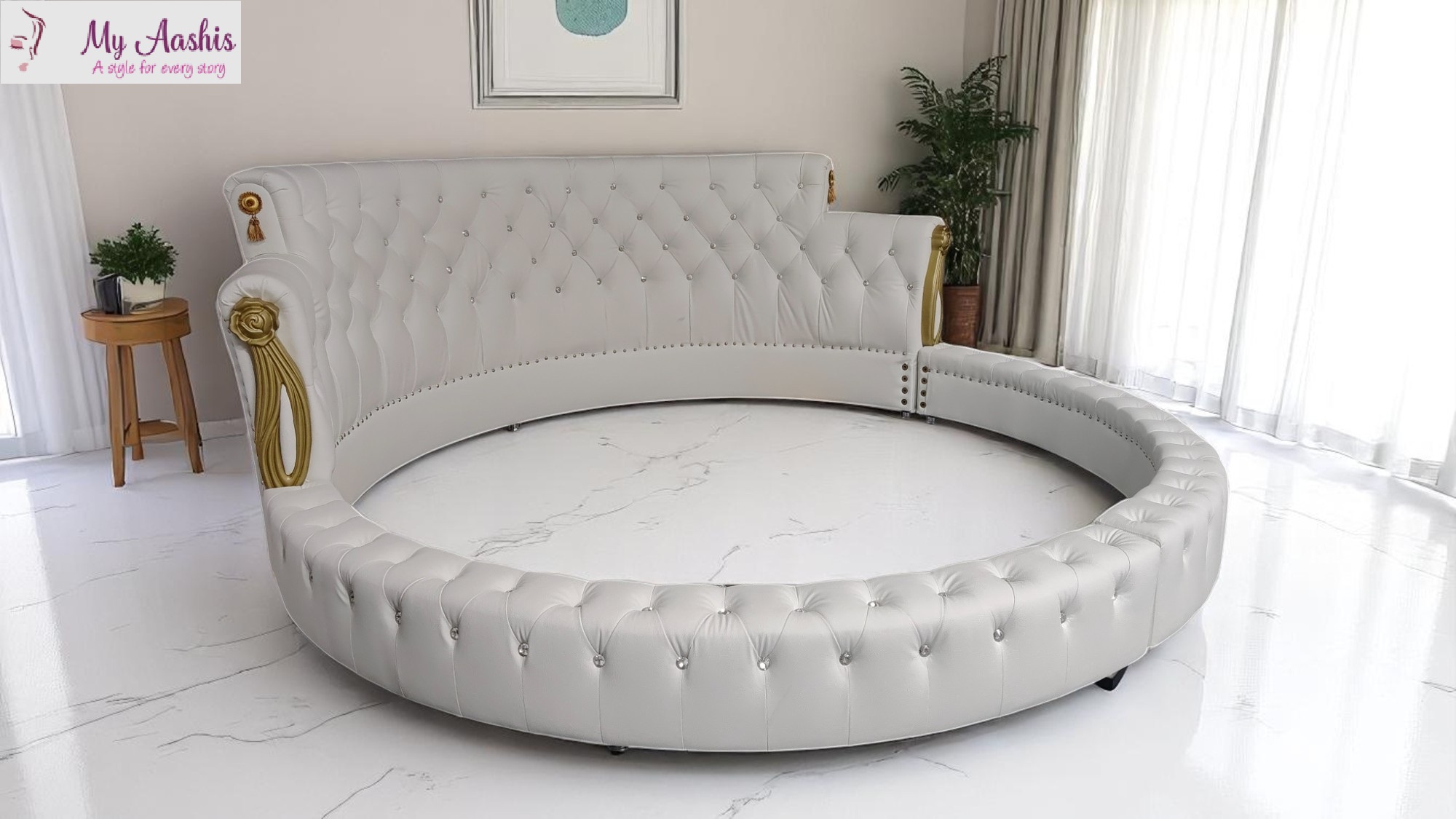 Modern Round European Bed Frame / My Aashis