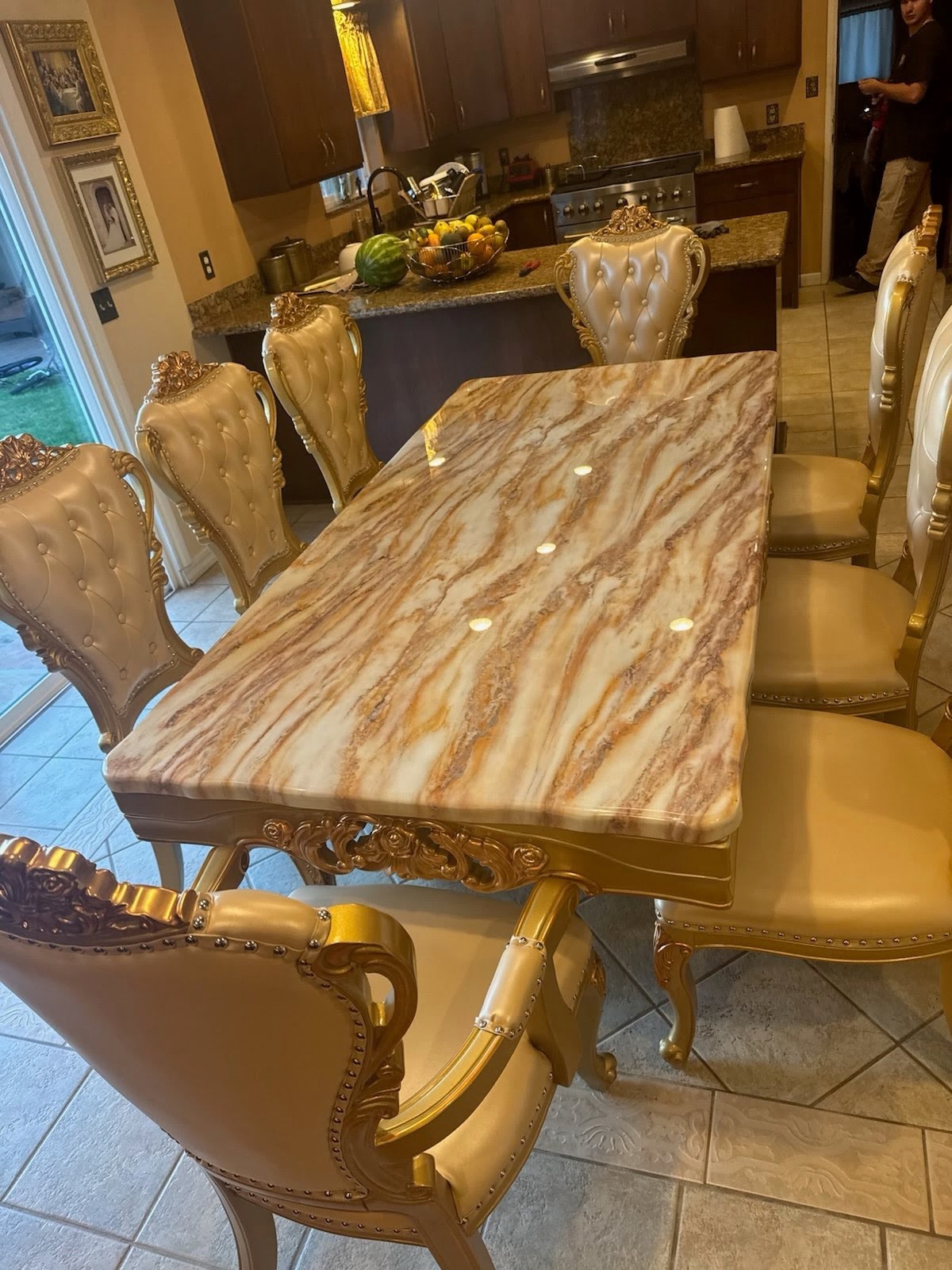 European Marble Dining Table With Chair Designs / My Aashis