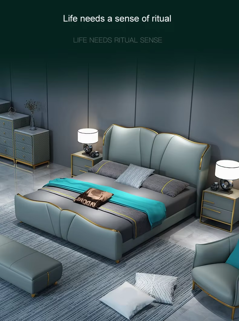 Luxury Modern Bedroom Leather Bed / My Aashis