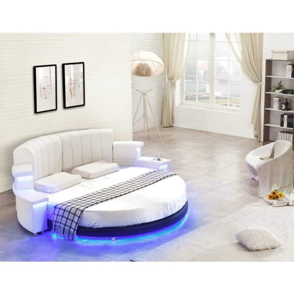 Verbeteren Zes Onvermijdelijk Modern Round Bed With LED - Online Furniture Store - My Aashis