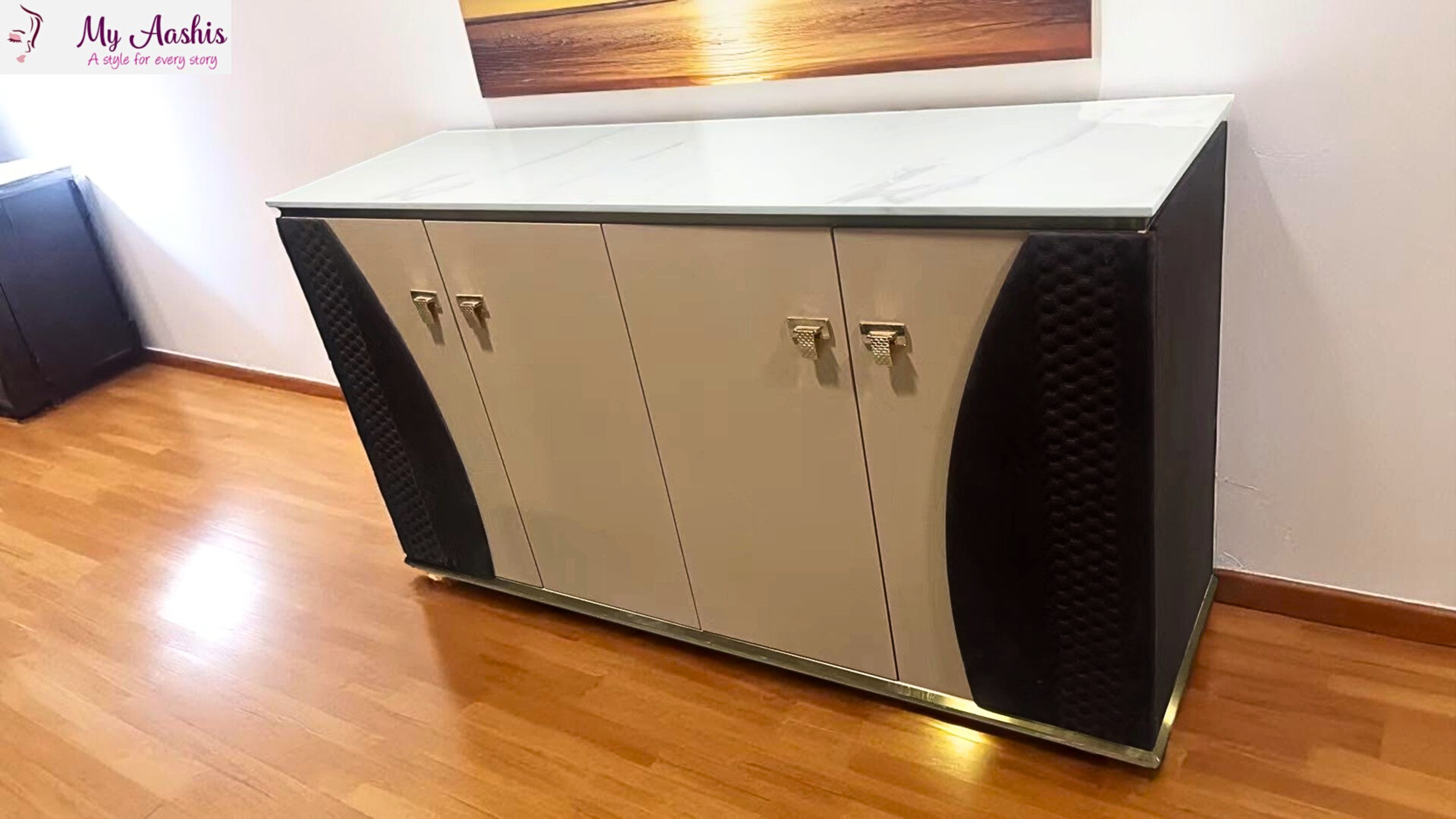 Leather Finish Dining Room Buffet Table / My Aashis