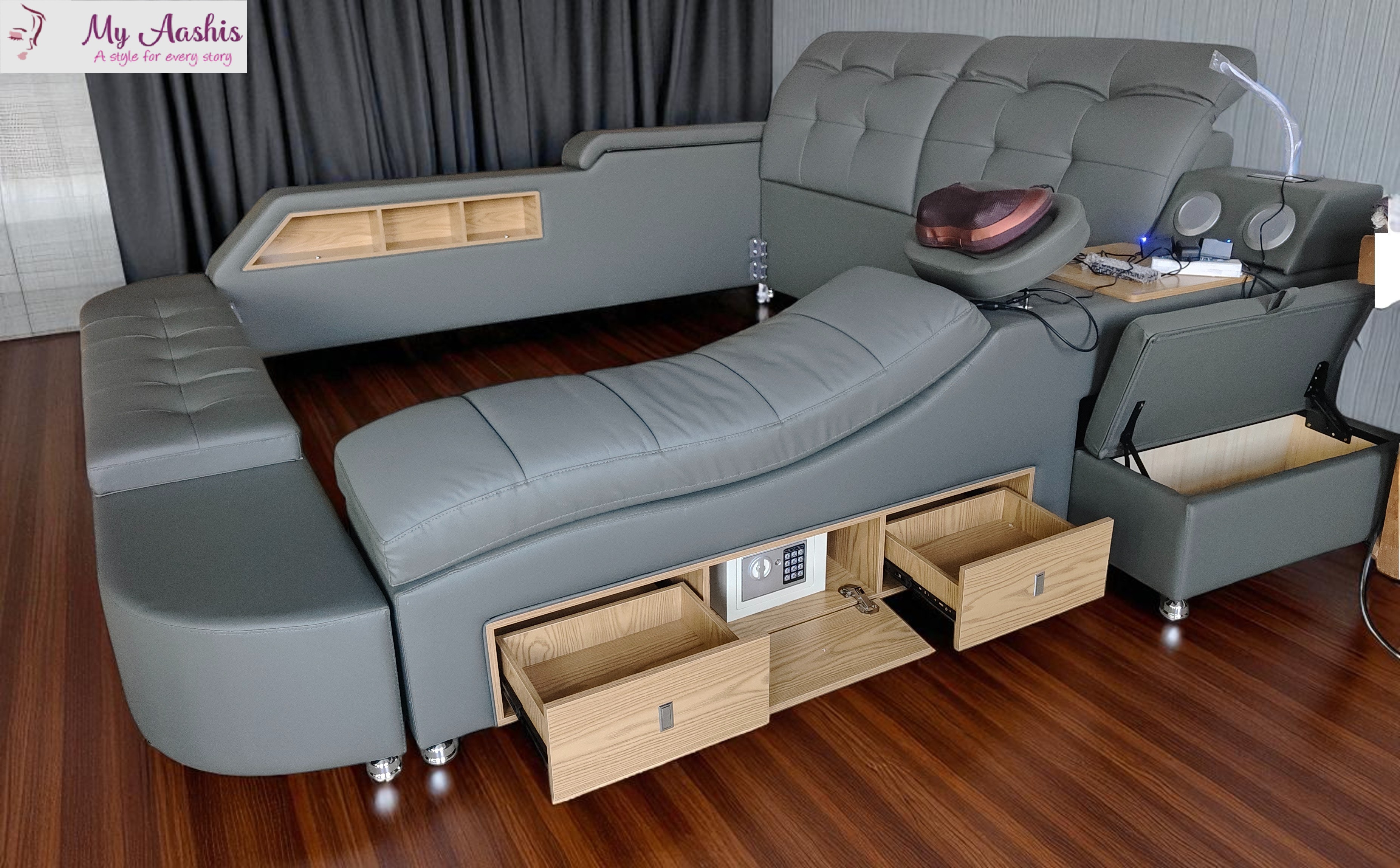 Modern Smart Leather Bed Frame / My Aashis