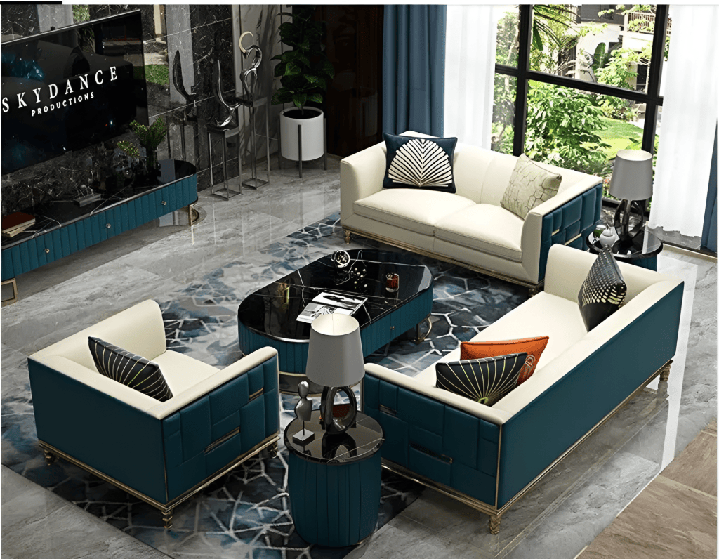 Gracious Modern Leather Sofa Set of 3 – Elegant Design