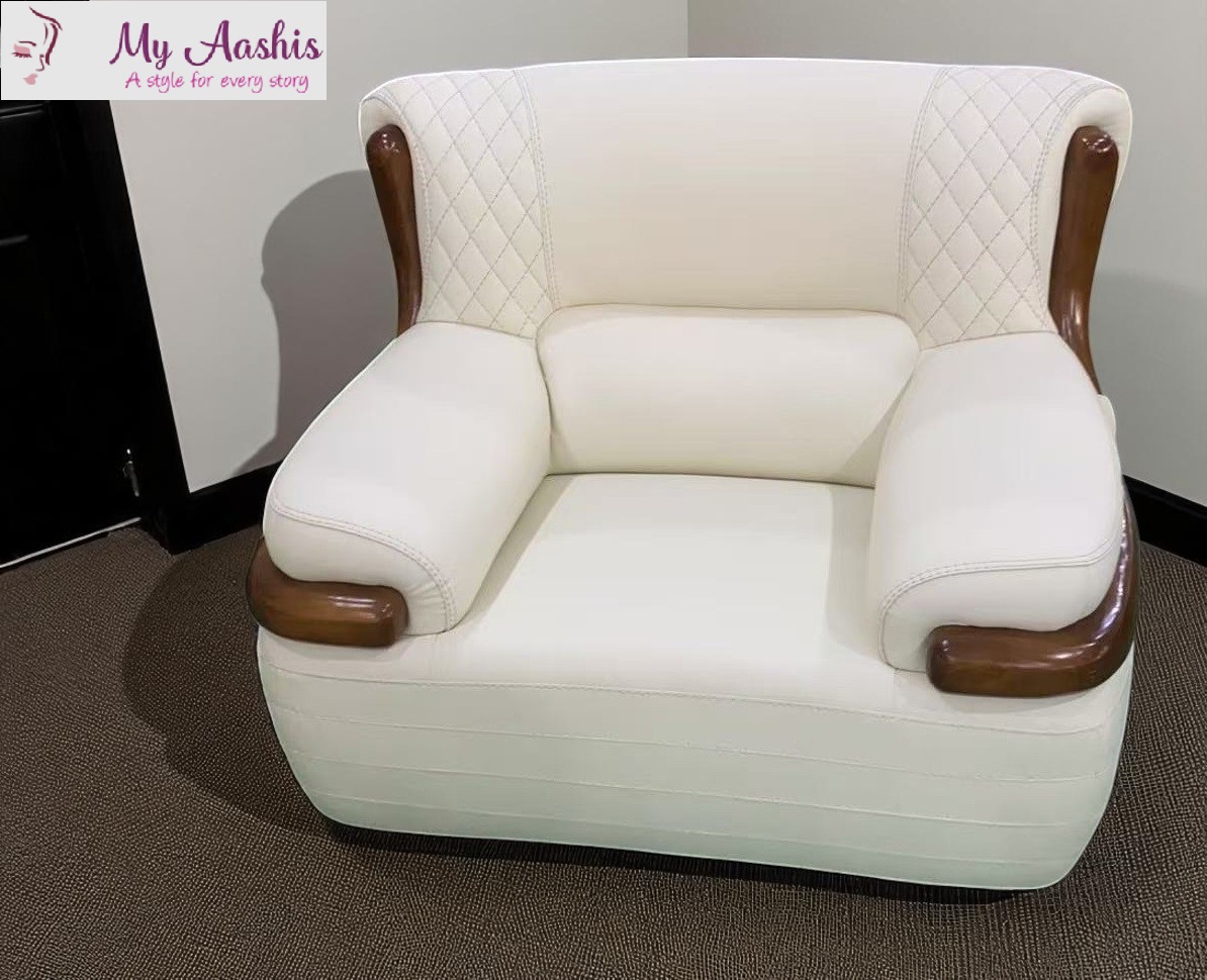 Comfortable L-Shaped Leather Sectional Sofa / My Aashis