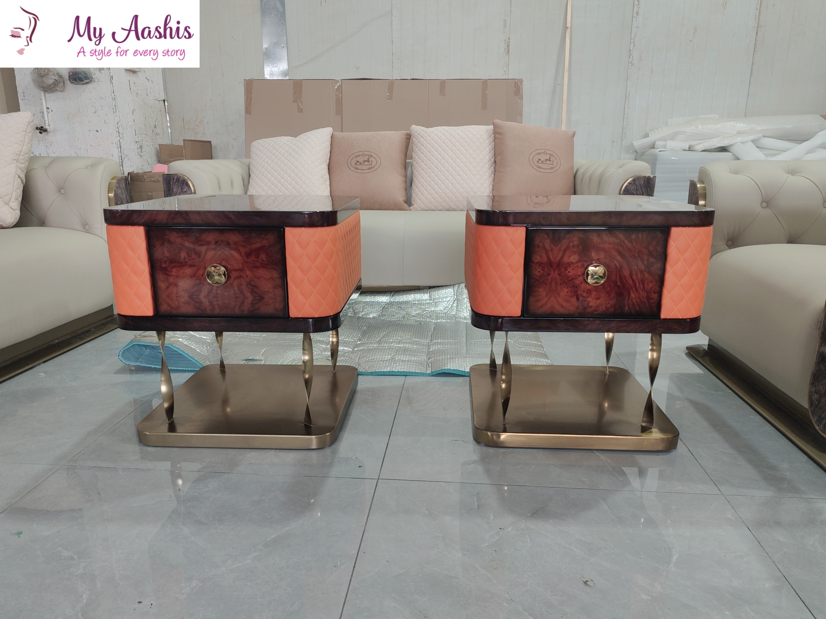 Set Of 2 Nightstand With Drawers / My Aashis