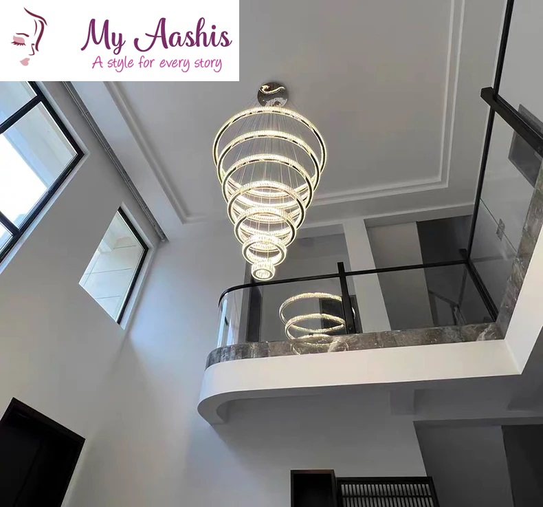 Modern Round Crystal Led Pendant / My Aashis