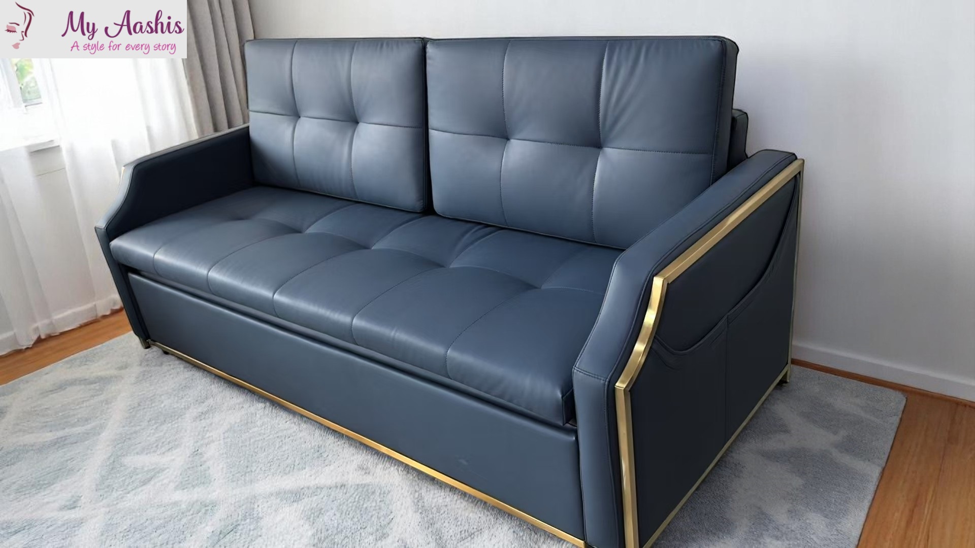 Multifunctional Leather Sofa Bed / My Aashis