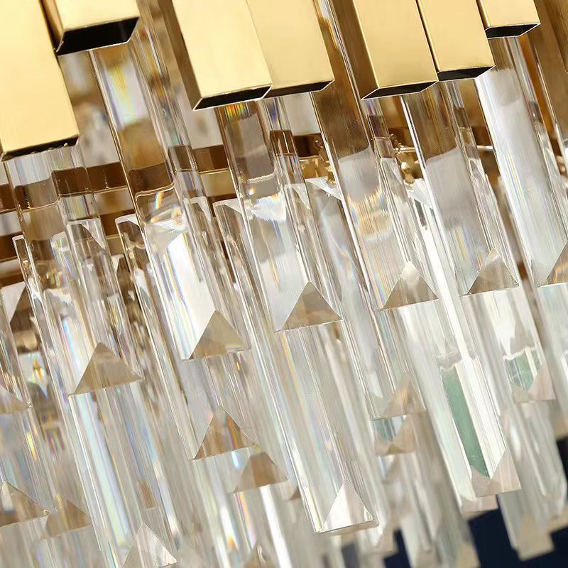 Three Tier Crystal Chandelier With Suspension And LED Lamp / My Aashis