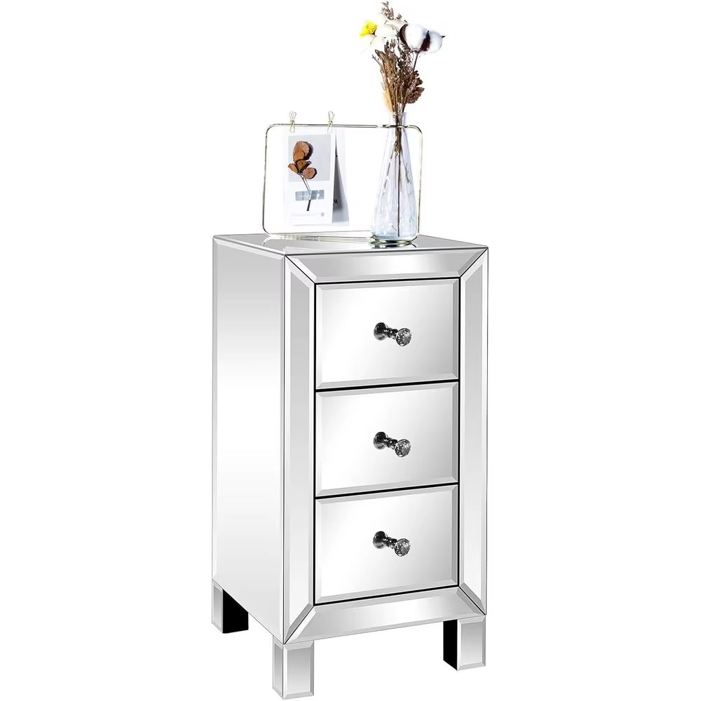 An Elegant Silver Drawer Nightstand / My Aashis