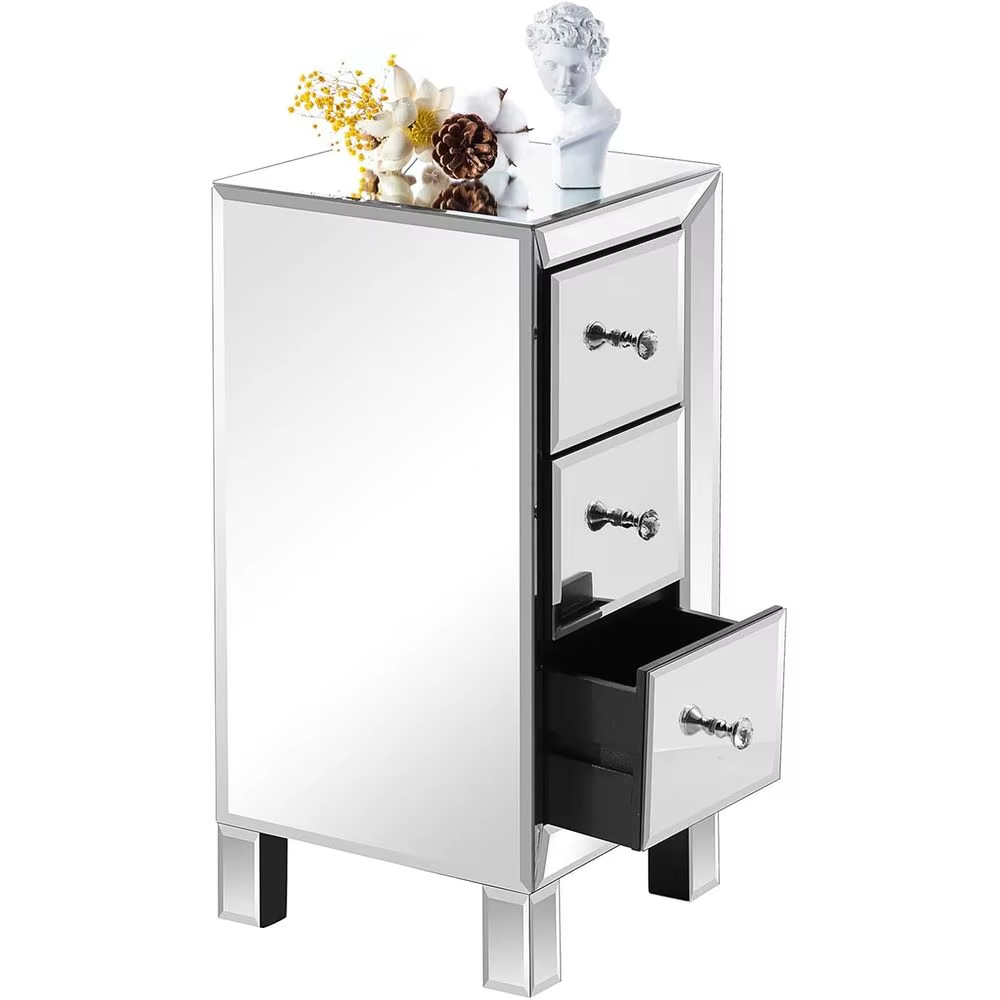An Elegant Silver Drawer Nightstand / My Aashis