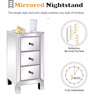 An Elegant Silver Drawer Nightstand / My Aashis