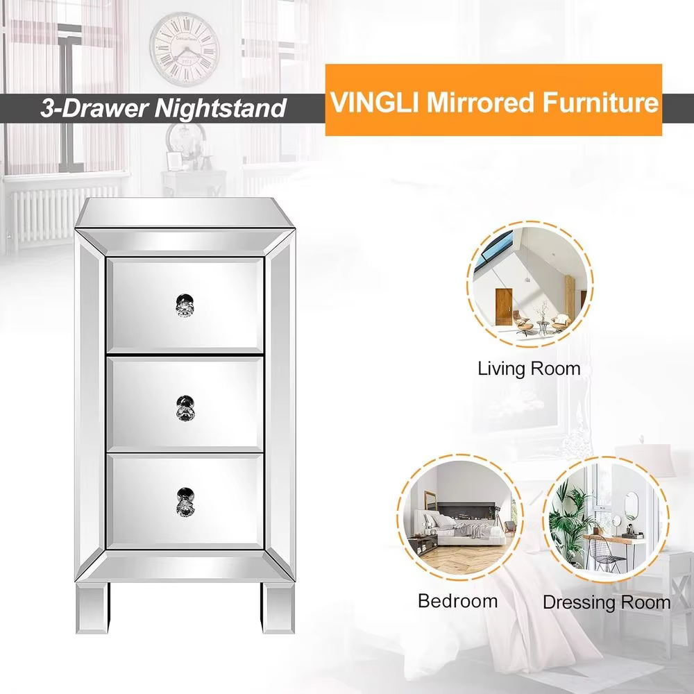 An Elegant Silver Drawer Nightstand / My Aashis