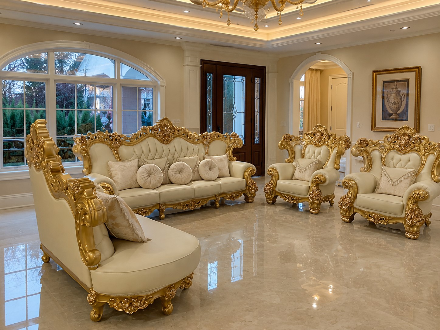 European Style High End Leather Sofa Set / My Aashis