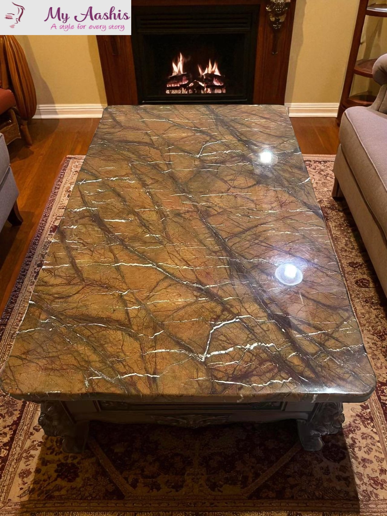 Liville European Handcrafted Fabric Sofa Set of 3 / My Aashis