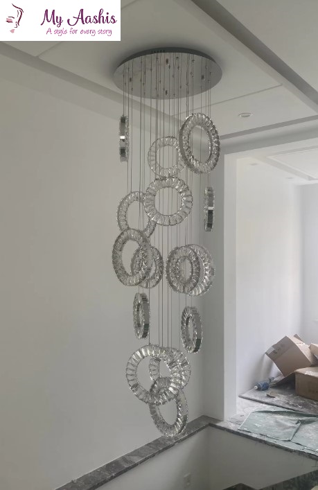 Classy Luster Crystal LED Pendant Light / My Aashis