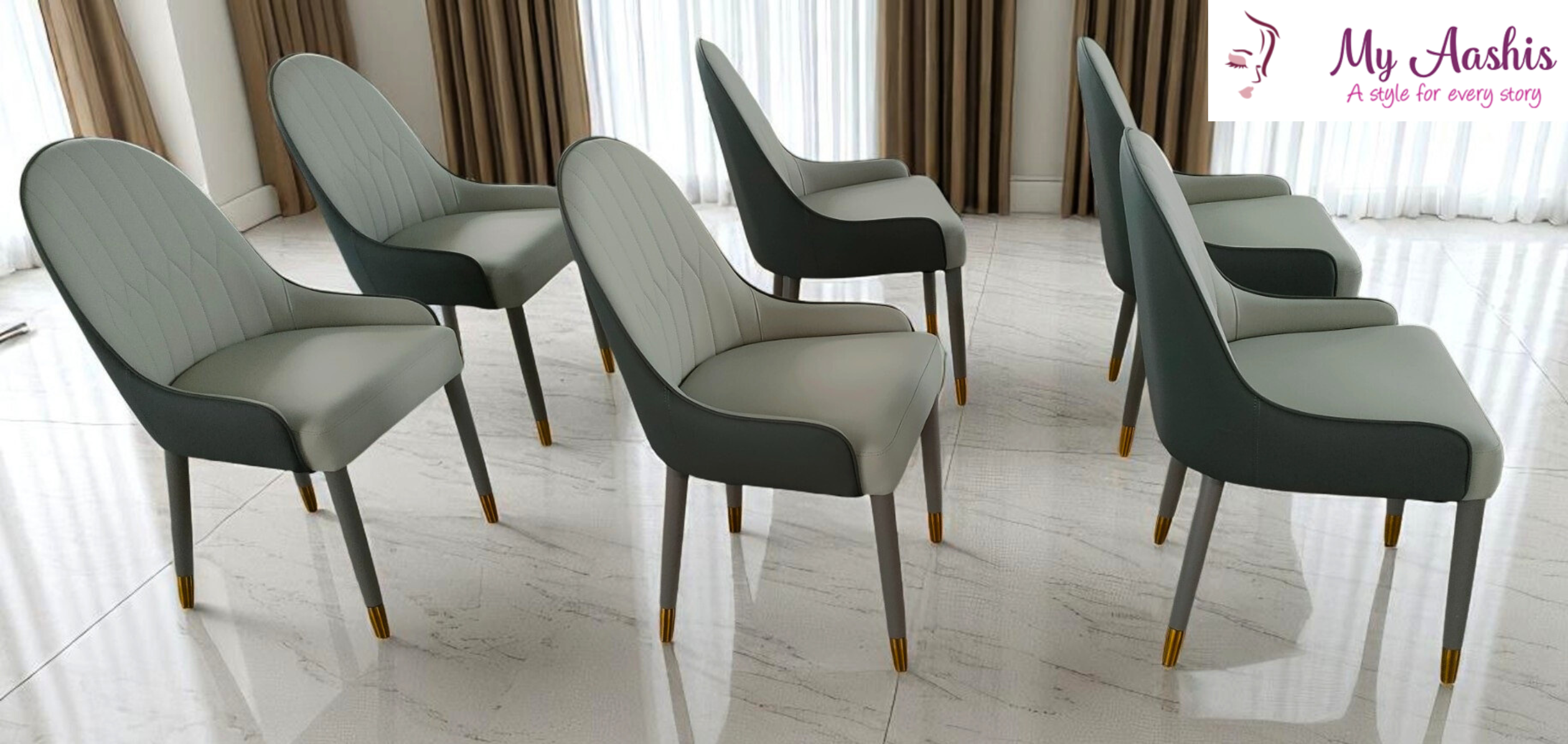 4 Piece Leather Dining Chairs Online / My Aashis