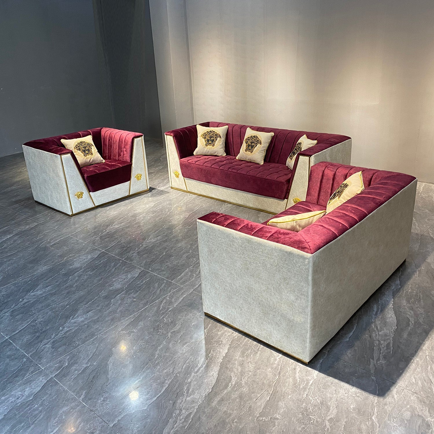 Stylish Velvet Fabric Sofa Set for Elegant Living