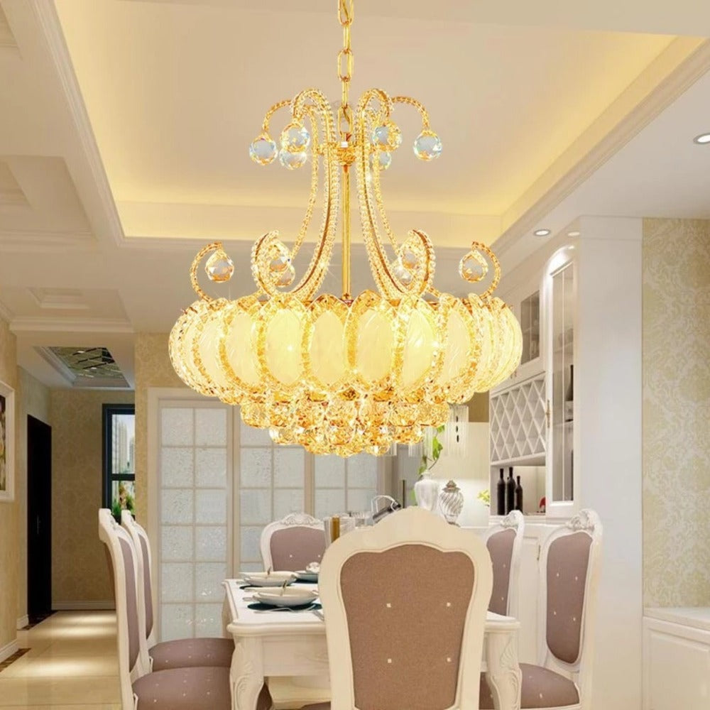 Modern Gold Round Crystal Chandeliers For Living Room - Online ...