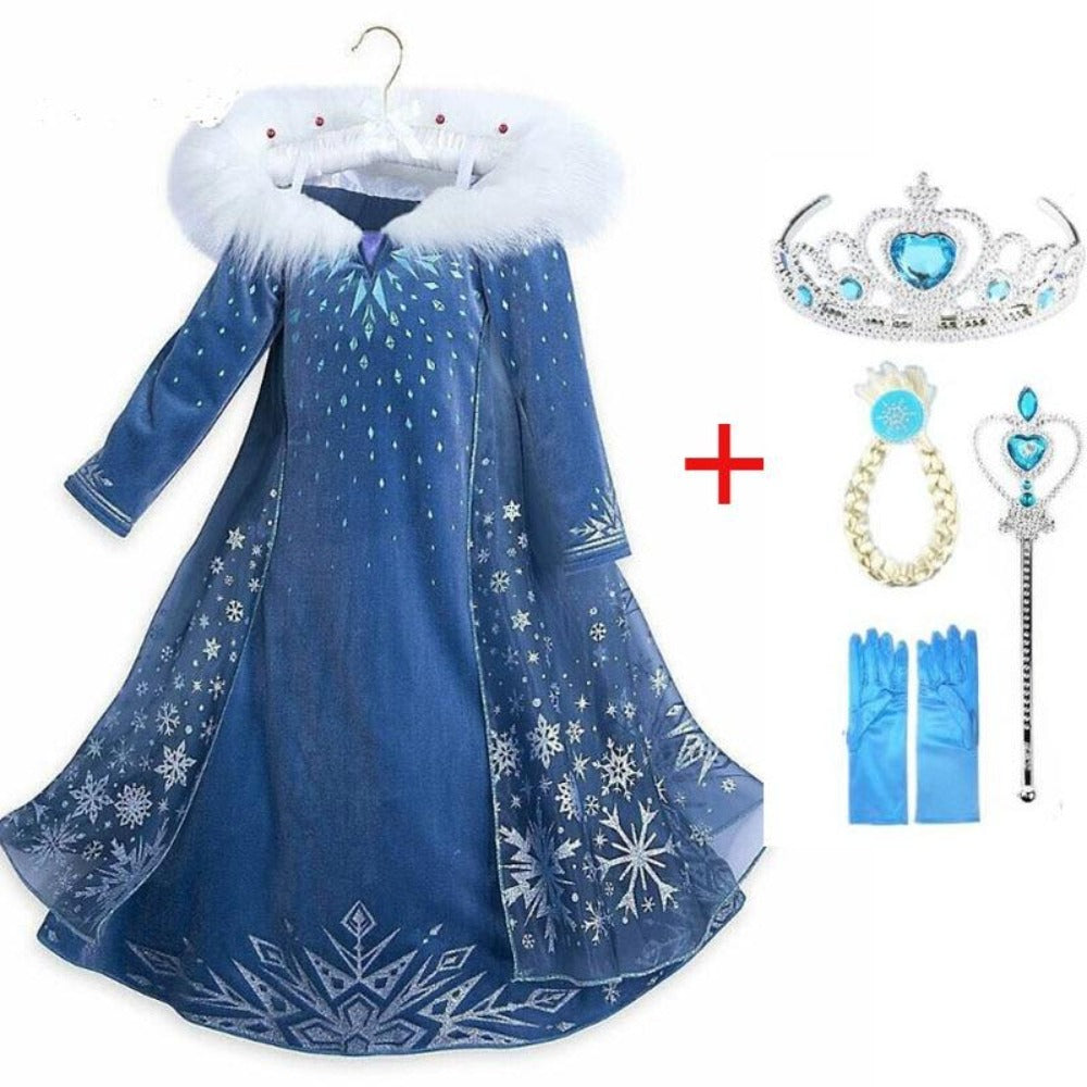 Girls Elsa Princess Dress Frozen Children Rainbow Short Sleeve Dresses –  preeto.pk