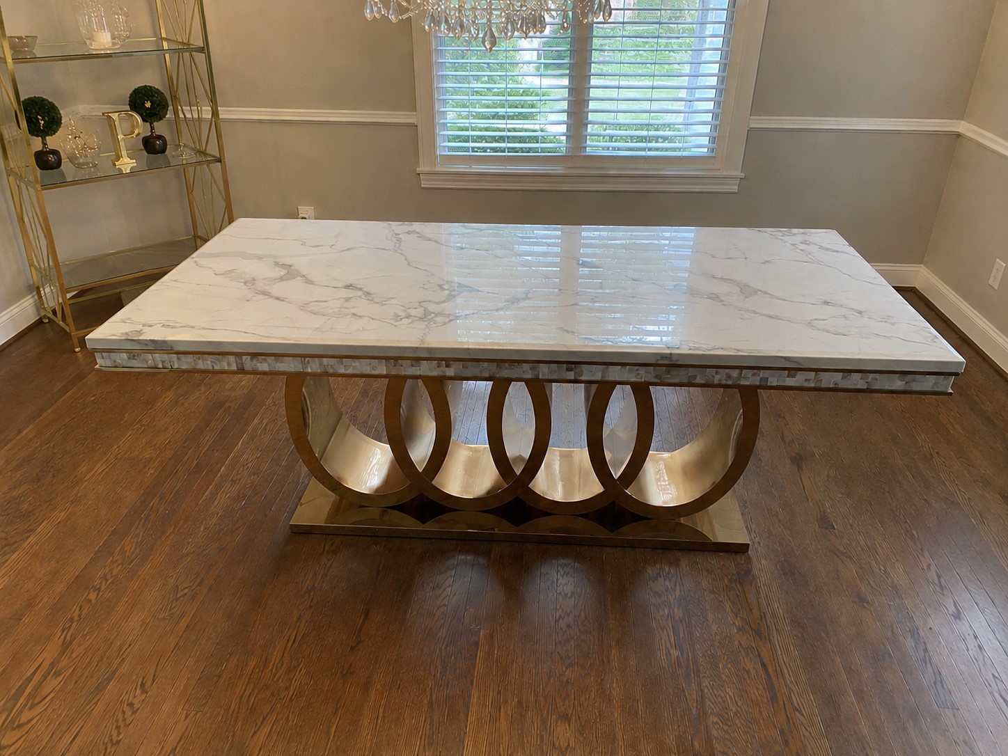 Contemporary Rectangular Marble Dining / My Aashis