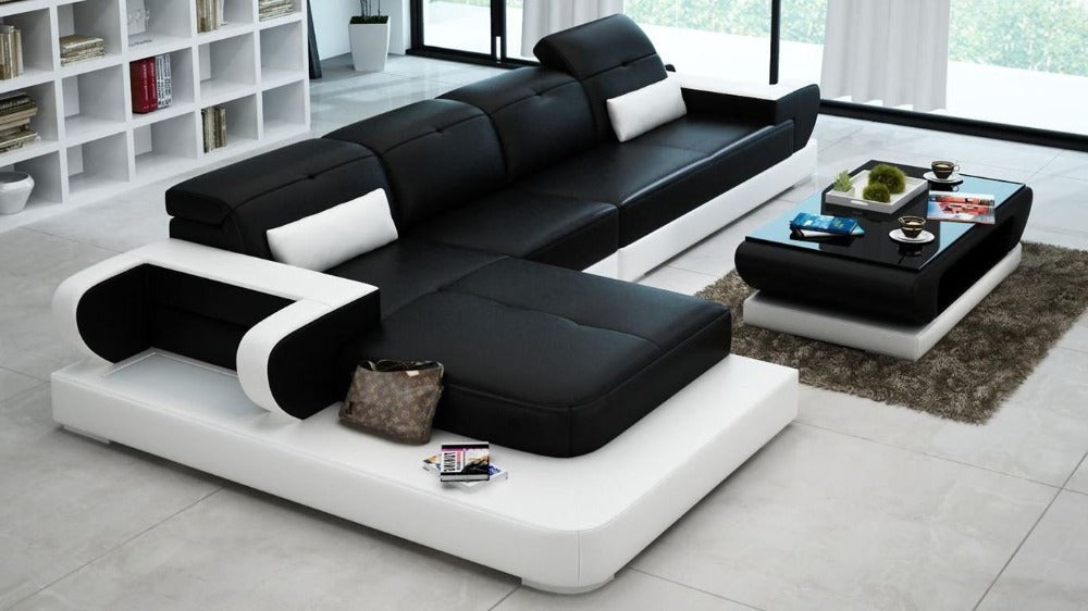 Modern Leather Sofa Chaise Sectional / My Aashis