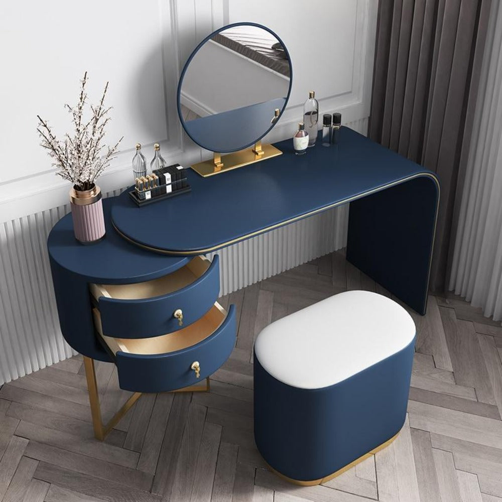 Amazon.com: Dressing Table Solid Wood Small Apartment Bedroom Bedside  Storage Flip Makeup Cabinet Vanity Set Cosmetics Dresser Furniture Modern  with Stool B,48 * 40 * 82CM (A 48 * 40 * 82CM) : Home & Kitchen
