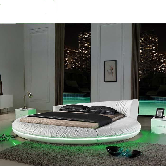 Fractie Los voor de hand liggend Creative Round Bed with LED Lights - Online Furniture Store - My Aashis