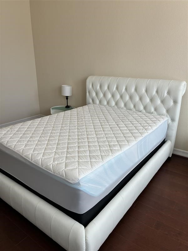 Modern White Leather Bed / My Aashis