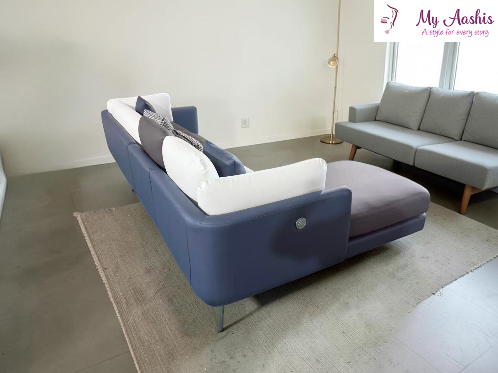 Bright Colorful Modern Leather Sofa / My Aashis