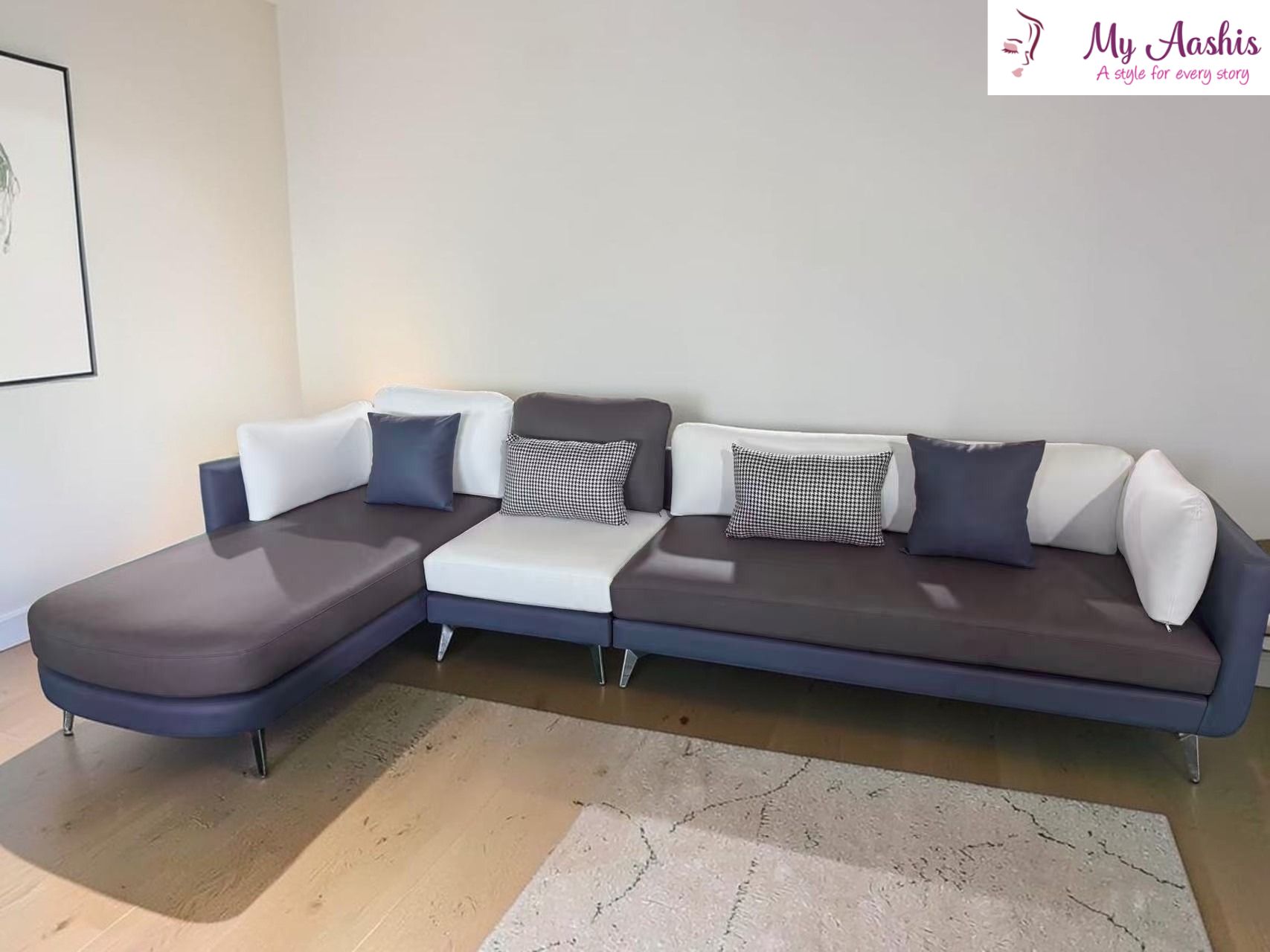 Bright Colorful Modern Leather Sofa / My Aashis