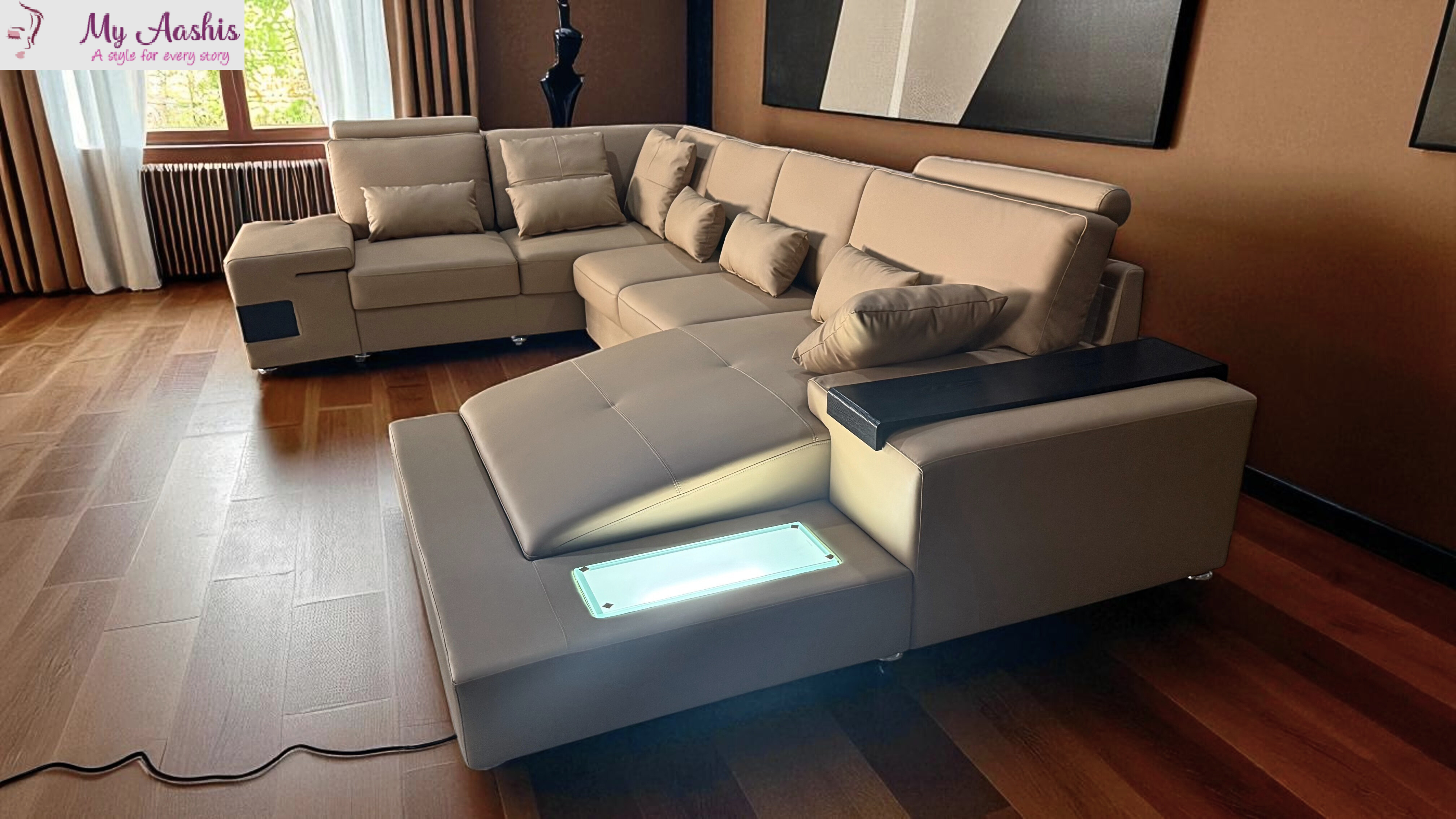LED Sectional Couch In L-Shaped / My Aashis