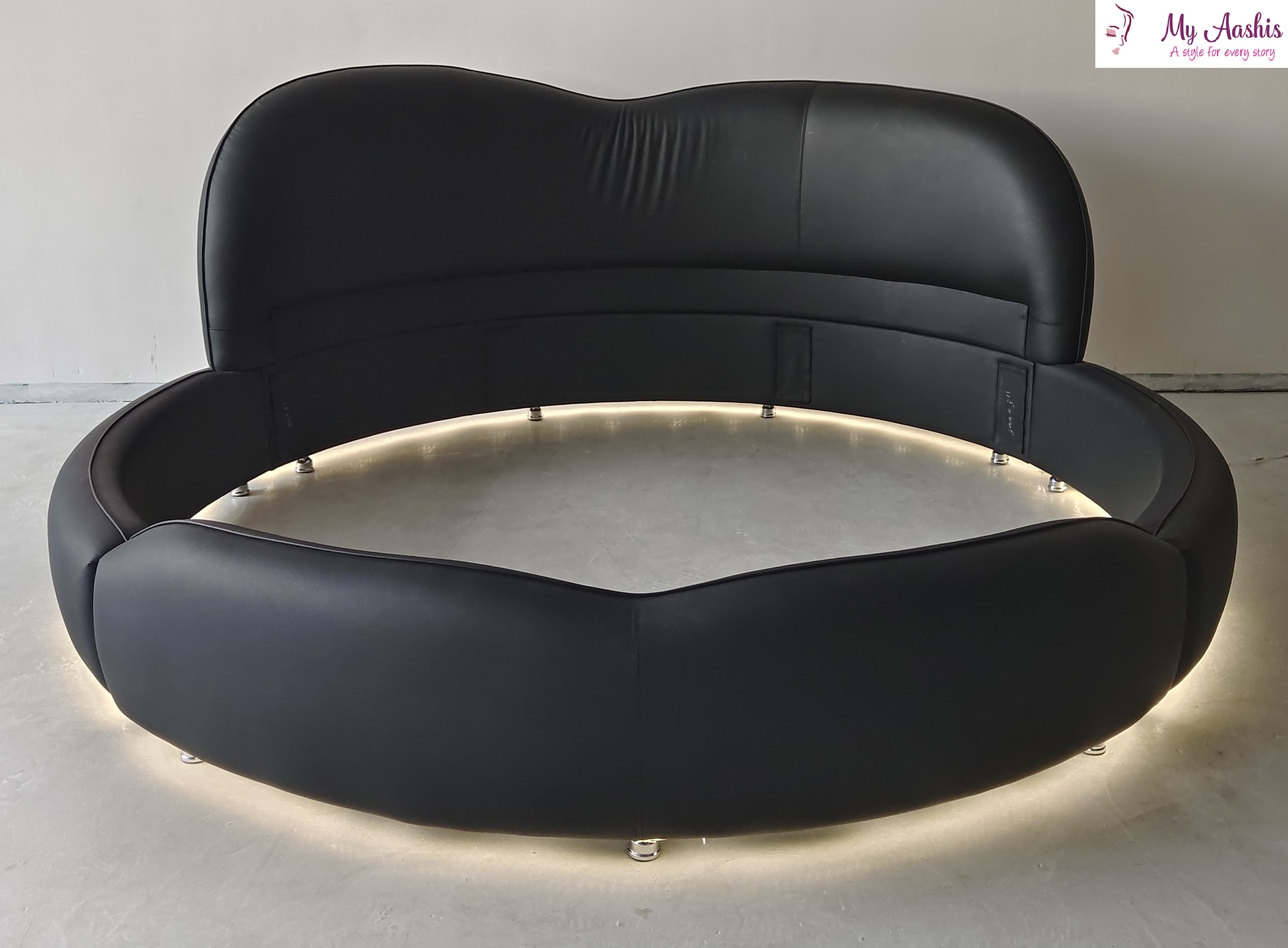 Round Bed Frame With LED / My Aashis