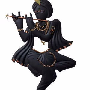Idol Playing Flute Handcrafted Metal Wall Hanging / My Aashis