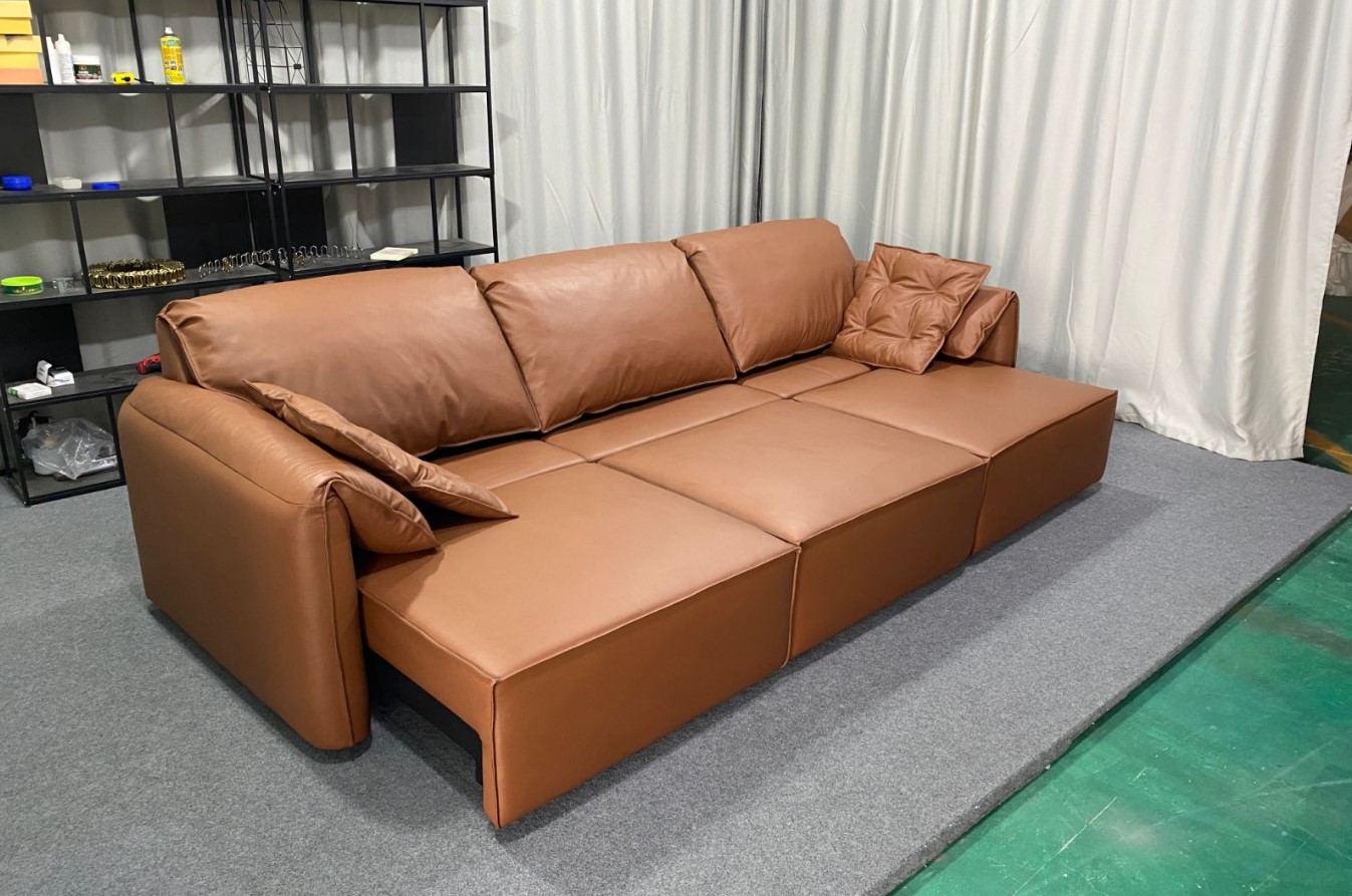 Wireless Remote Control Leather Reclining Sofa Bed / My Aashis