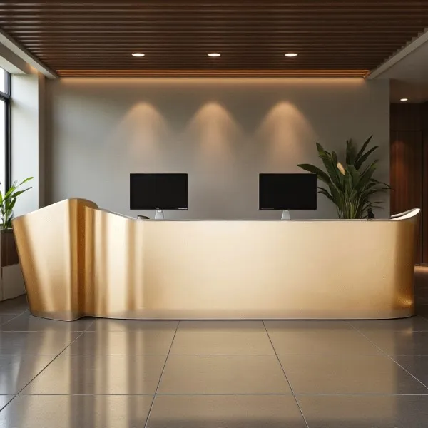 Reception desk with storage and cable management